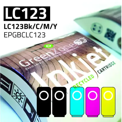 [EPGBCLC123] Economy Pack Green Zone para  Brother LC123 Ultima versión (Bk(2Und.)+ C/M/Y+ Papel A6)