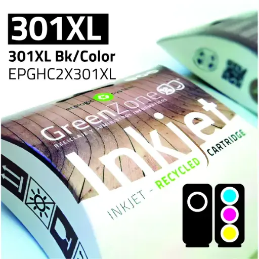 [EPGHC2X301XL] Economy Pack Green Zone para  HP 301XL Bk + 301XL Color