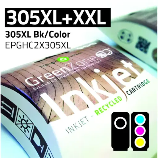 [EPGHC2X305XL] Economy Pack Green Zone para  HP 305XL+XXL Bk + 305XL+XXL Color