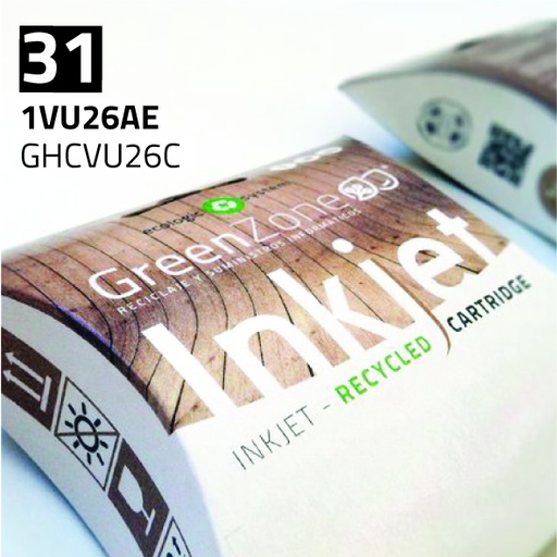 [GHCVU26C] Green Zone para HP 1VU26AE (31) Cian (70 ml)