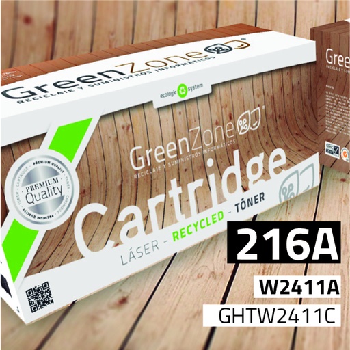 [GHTW2411C] Green Zone para HP W2411A (216A) Cian (850 Copias)