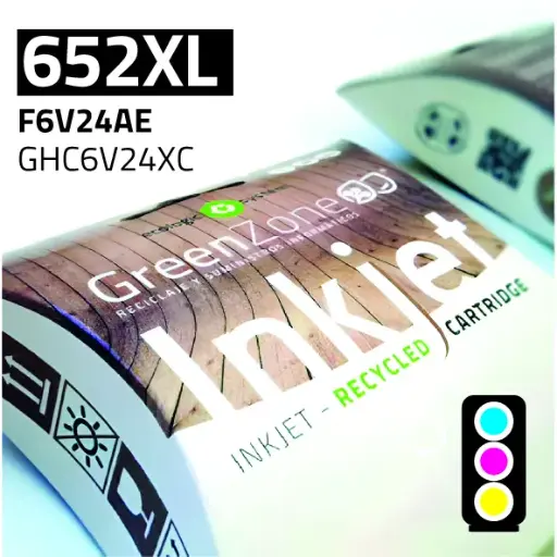 [GHC6V24XC] Green Zone para HP F6V24AE (652XL) Color (18 ml)