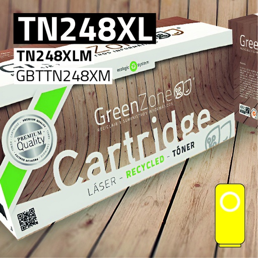 [GBTTN248XY] Green Zone para Brother TN248XLY Kit Toner Amarillo (2.300 Copias)