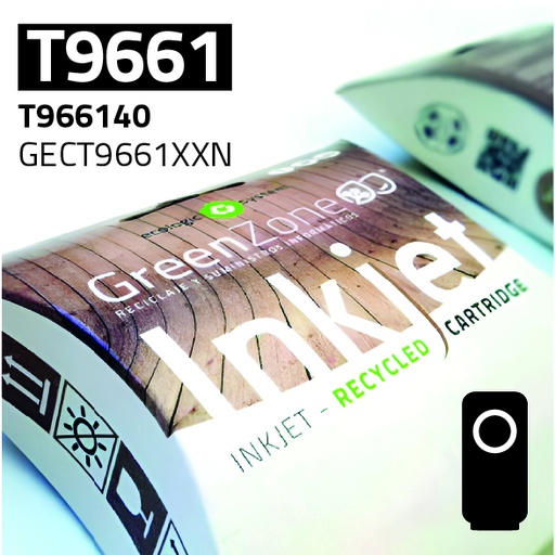 [GECT9661XXN] Green Zone para Epson T966140 (T9661XXL) Negro Tinta pigmentada (40.000 Copias)