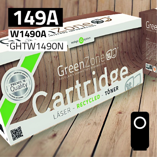 [GHTW1490N] Green Zone para HP W1490A (149A) Negro (2.900 Copias)