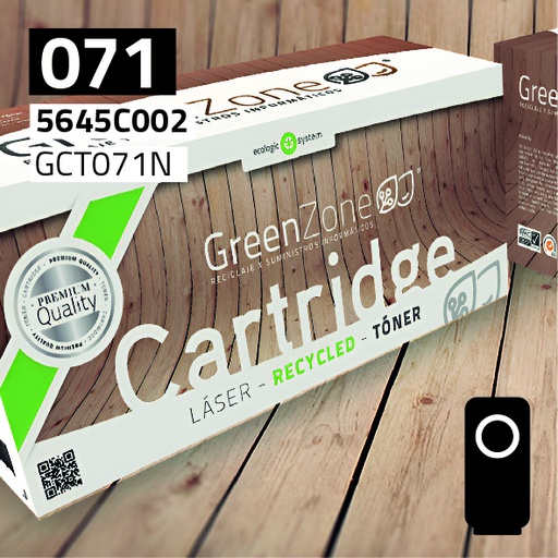 [GCT071N] Green Zone para Canon (071) 5645C002 Negro (1.200 Copias)