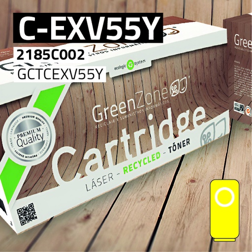 [GCTCEXV55Y] Green Zone para Canon (C-EXV55) 2185C002 Kit Toner Amarillo (18.000 Copias) Polimerizado